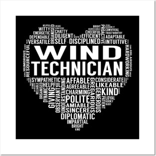 Wind Technician Heart Posters and Art